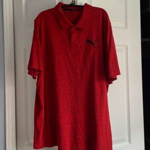 NWOT Puma red gold shirt with black logo on front
